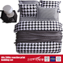 133*72 Printed Black White Duvet Cover for Hotel/Home Use